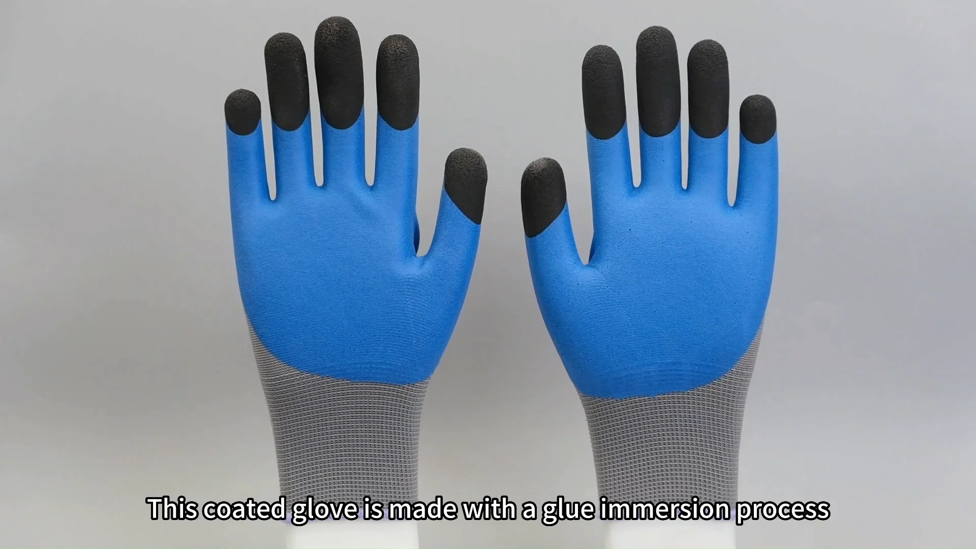 Blue Electrical Insulating Nylon Latex Foam Coated Gloves For Working