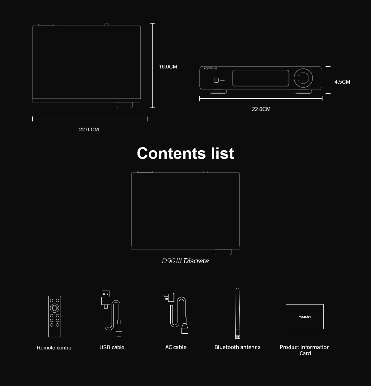 TOPPING D90 III Discrete Fully Balanced HiFi DAC PCM768 DSD512 BT5.1 Support LDAC With Remote Control Hi-Res Decoder