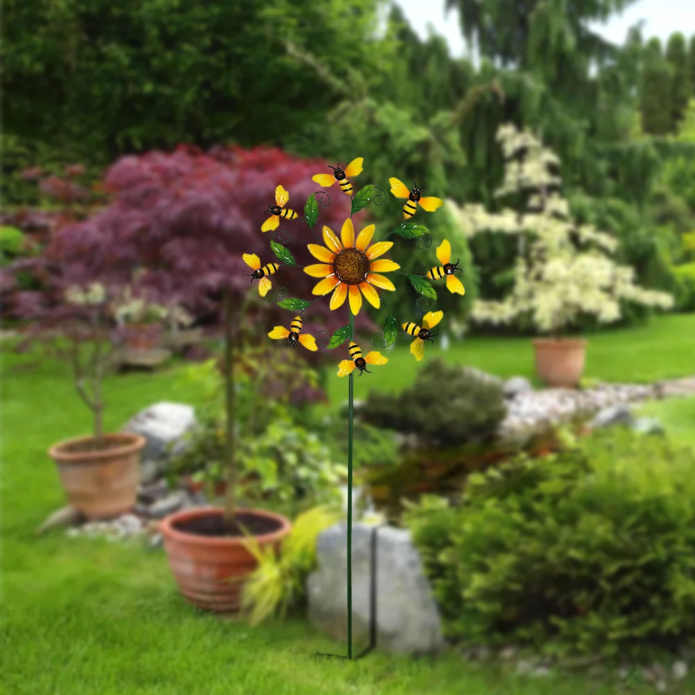  Ground Stakes Stake Metal Outdoor  StakeLandscape Yard  Wind Spinner