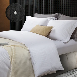 Wholesale Luxury 500 Tc Four-Piece Super King Size Hotel Bedding Set 100% Cotton Satin Sheets for Home Use