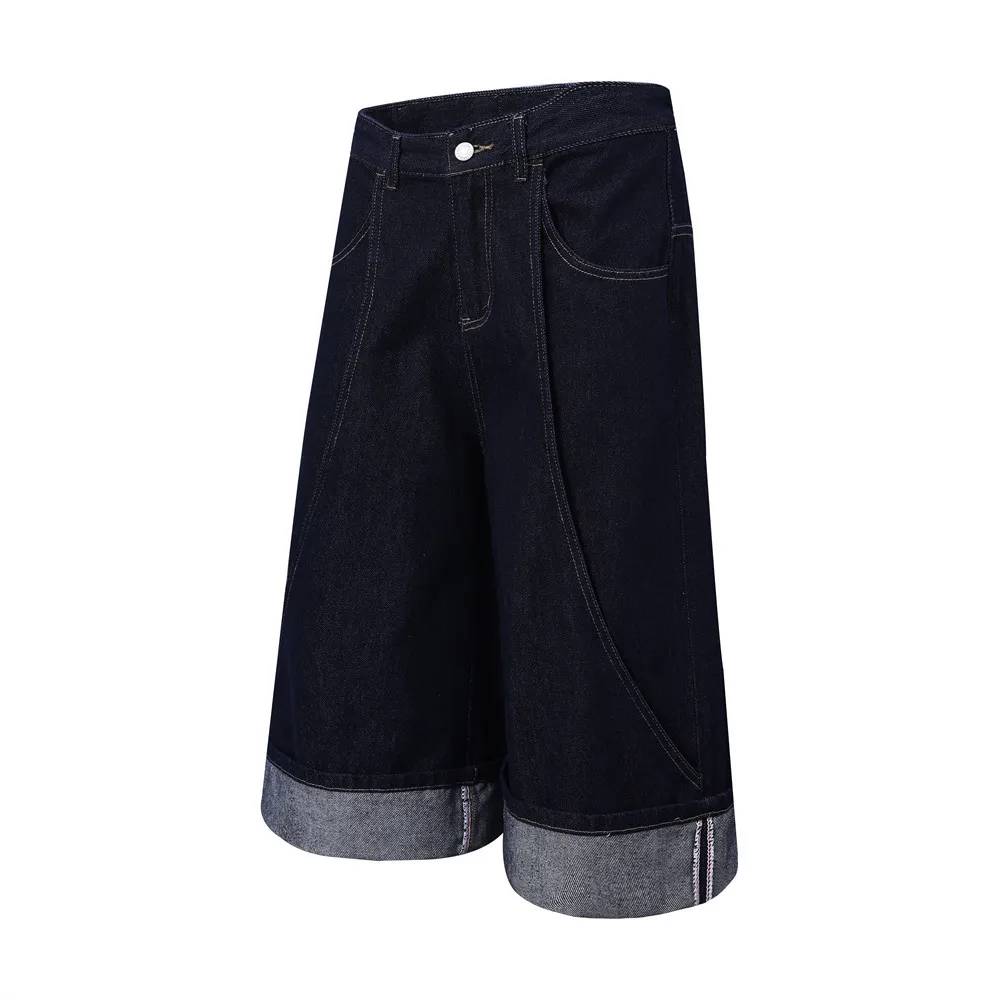 Clothing Manufacturers Raw Denim Straight Loose Custom Denim Shorts Men Men's Shorts