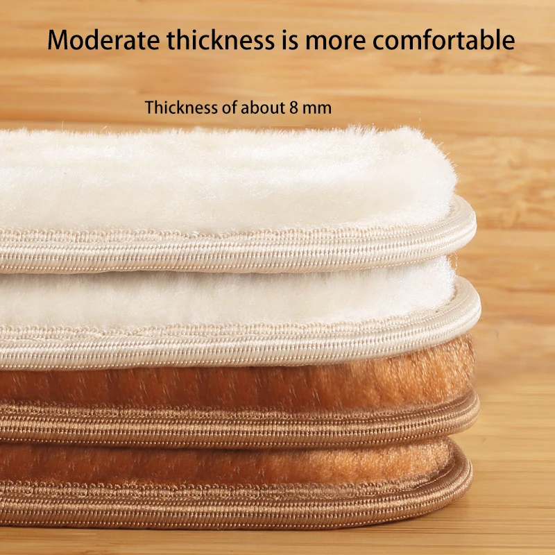 Circle Fleece Winter Thermal Insoles, Sweat-Absorbing & Deodorizing Wool Inserts