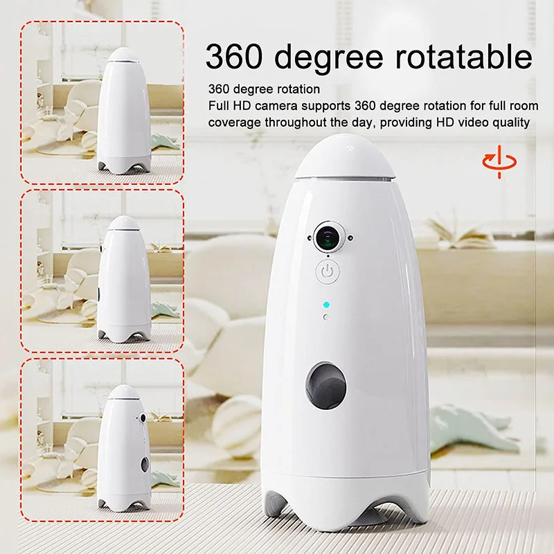 2023 New Arrival Wifi APP Remote Control Smart Pet Dog Cat Feeder 360 Degree Rotation Automatic Dog Treat Dispenser with Camera