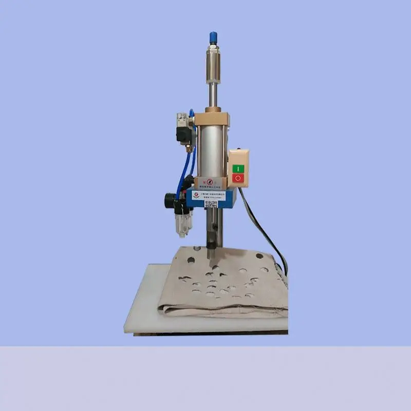 TEBAK Paper Perforation Desktop Pneumatic Punch Pedal Press Small Manual Pneumatic Plastic Bag Cloth Press Machine Hole Punching