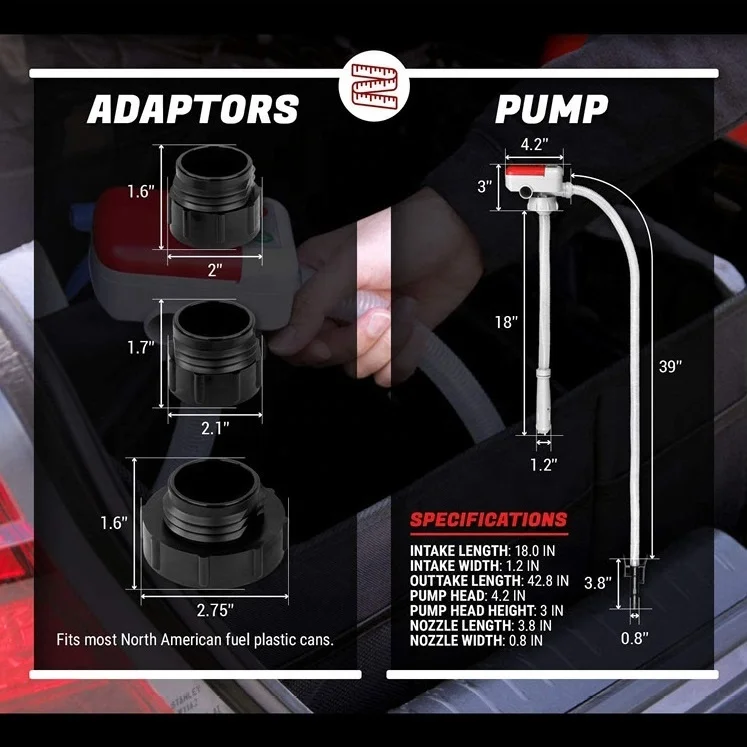 4AA Battery Operated Fuel Transfer Pump for Gasoline Pump Oil 2.4 GPM Mini Battery Powered Electric Gasoline Transfer Pump