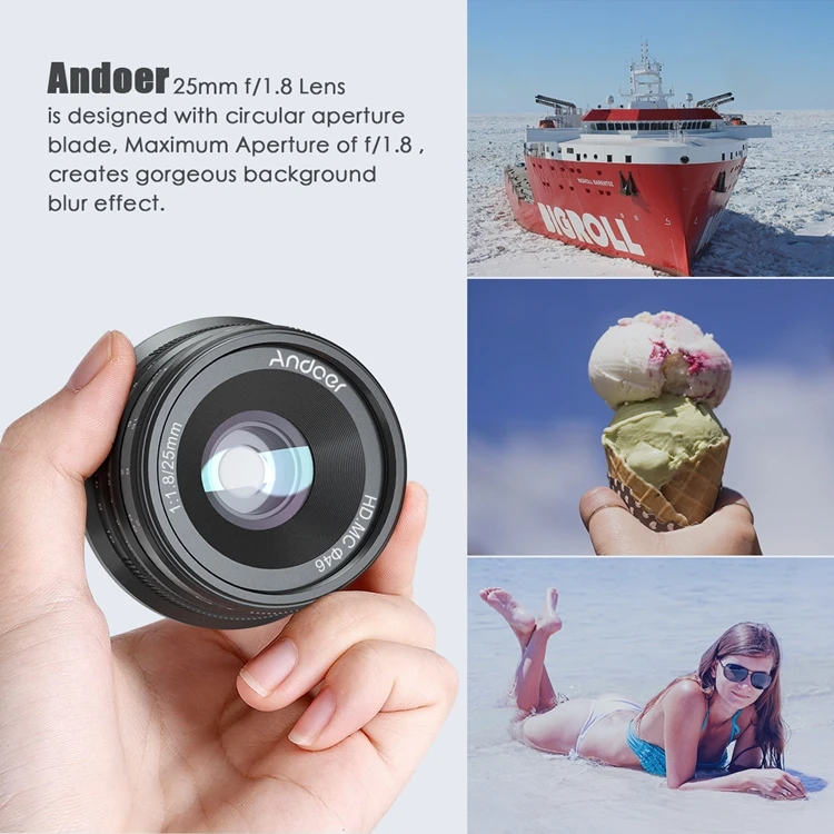 25mm F1.8 APS-C Manual Focus Camera Lens Large Aperture Wide Angle Replacement for Sony E-Mount Mirrorless Cameras