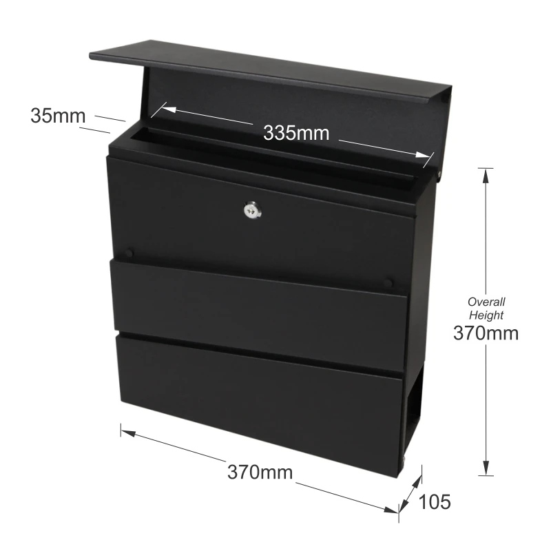 wholesale wall mounted stainless steel lockable mailbox outdoor big metal mail box apartment door letter post box