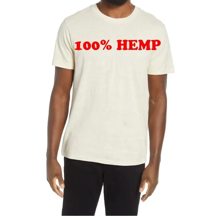 Eco Wholesale Custom Printed Hemp T-shirts Friendly Print Clothing Fabric  Blank Organic Cotton Hemp t Shirts for Men