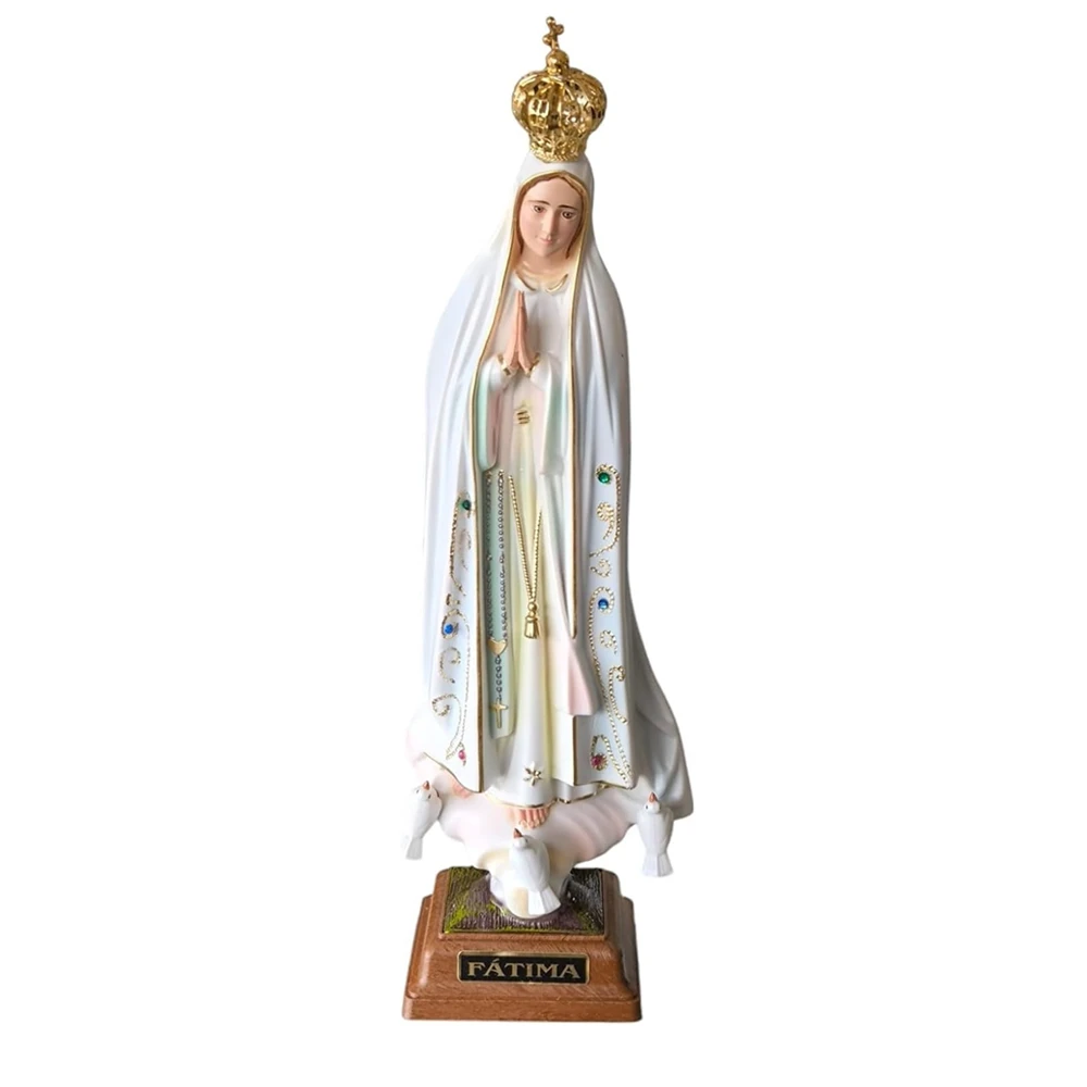 Religious Statue Our Lady of Fatima 9" Statue Figurine Virgin Mary Statue Christian Worship Sculpture