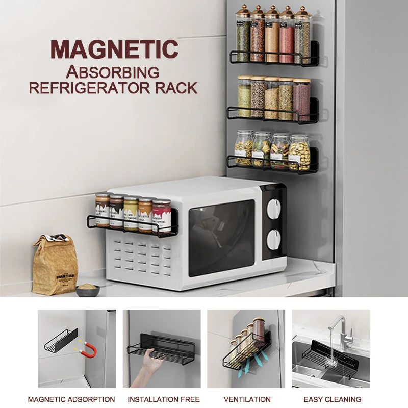 Factory Supply Wall Mounted Spice Rack Organizer for Kitchen Magnetic ...