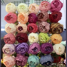 Hot sale artificial peony head multi-colored flower heads floral arrangement for wedding decor home flower wall decor