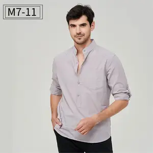 Henry Men's Formal Wear Twill Cotton Art Long-Sleeved Shirts Anti-Wrinkle Spring and Summer Casual Style