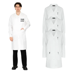 Wholesale Custom Hospital Doctor Nurse Uniforms Long Sleeve White Lab Coat Medical Uniforms Unisex Science Chemistry Lab Coat