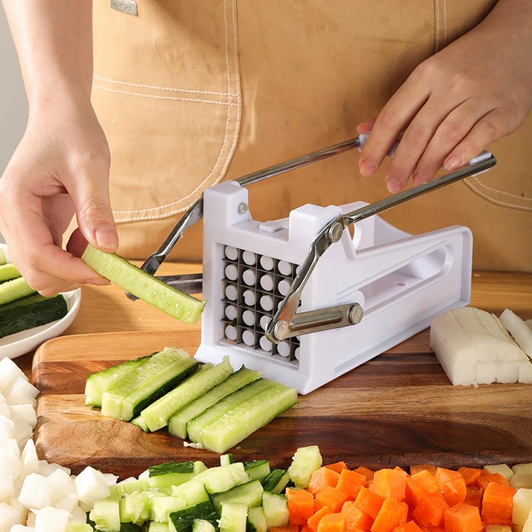 Kitchen Gadgets Vegetable Dicer Chopper Cucumber Carrots Potato Cutter  Plastic Stainless Steel French Fry Cutter