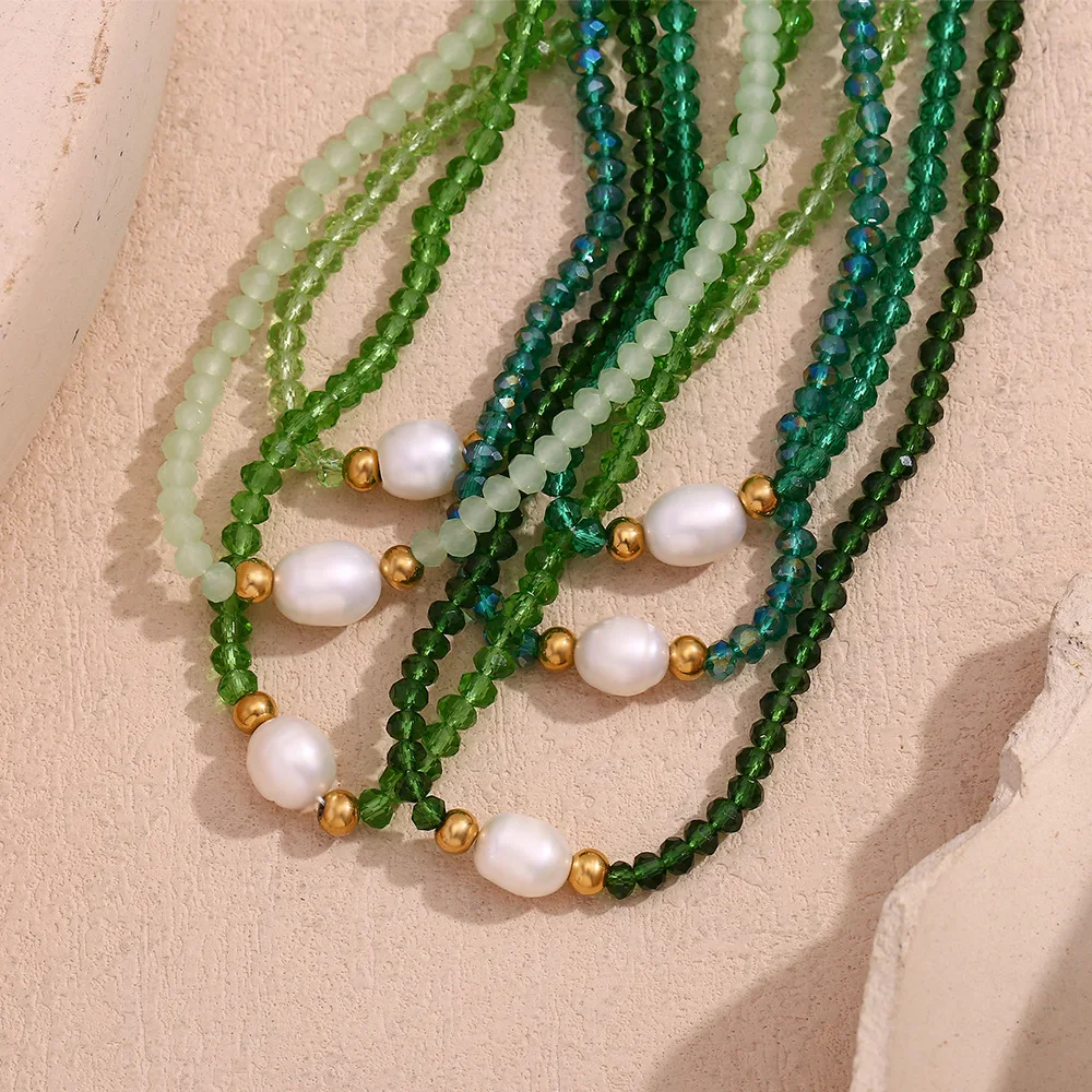 Trendy Stainless Steel Beads Necklace with Freshwater Pearl