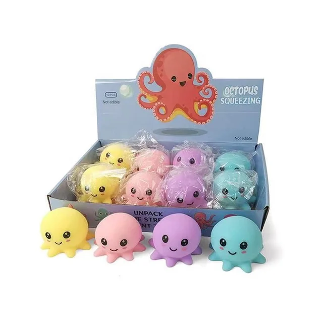 New venting and decompressing soft cute cartoon octopus pinch  slow rebound fun little toy stall