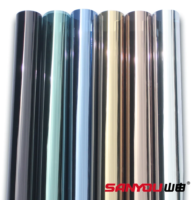 1,52*30 м изоляционная защита конфиденциальности Серебристая/зеленая односторонняя зеркальная оконная стеклянная пленка