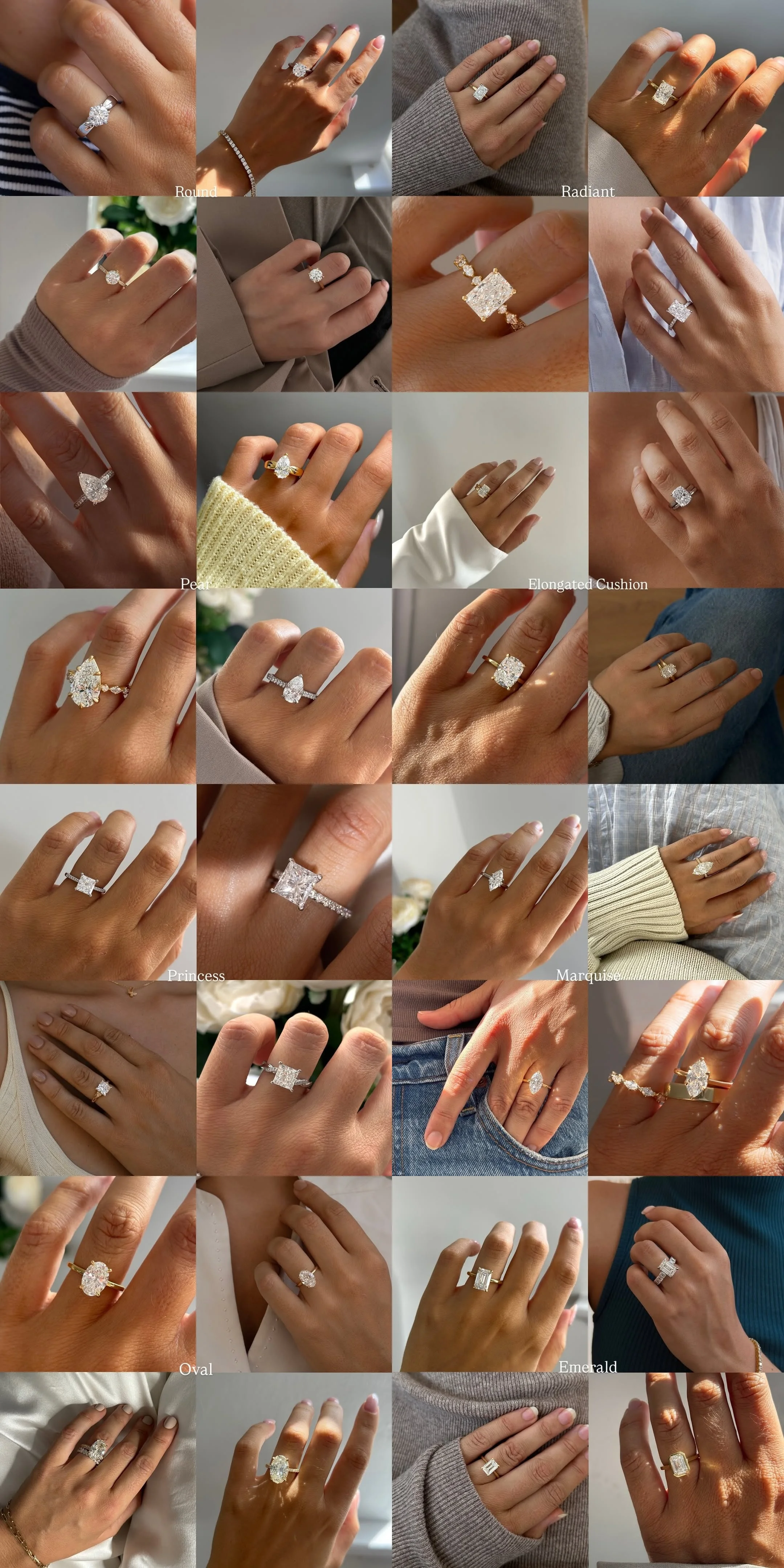 Oval Lab Grown Diamond Ring Gold Plated 925 Silver Engagement_voghion.com