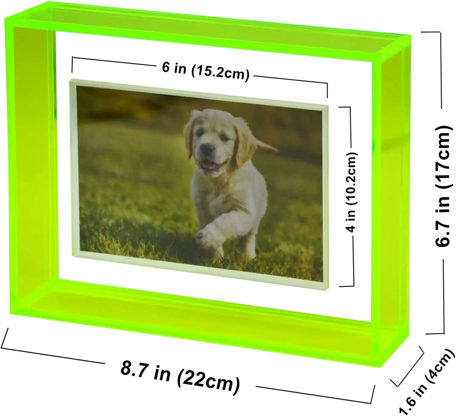 Acrylic Block Photo Frame - Clear, 4x6, Tabletop