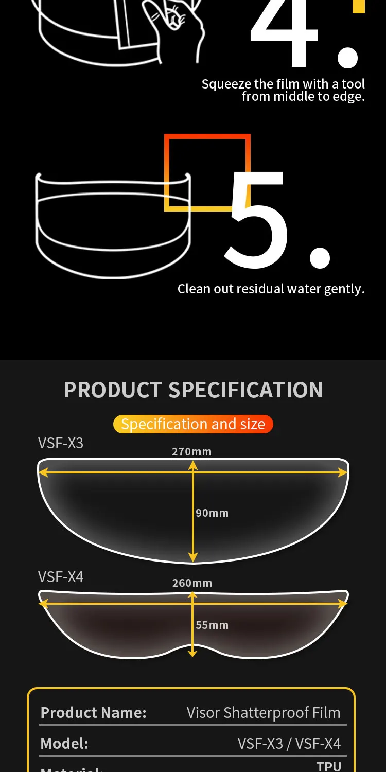 Helmet Visor Safety Protection Film For Motorcycle Helmet Shield