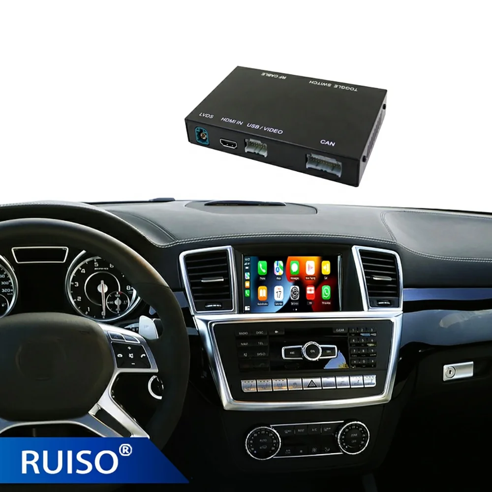 Android Decoding Box Function RUISO Wireless CarPlay Android Auto Decoding Box For Benz ML GL W166 ...