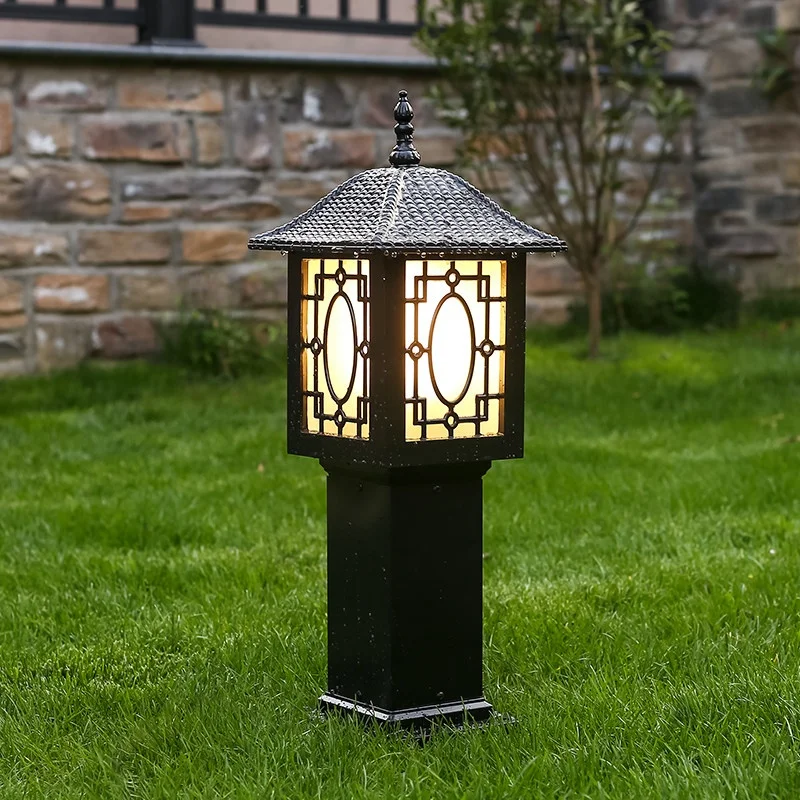 Outdoor Chinese Style Retro LED Waterproof Lawn Lights for Community Road Household Garden Villa & Courtyard-3-Year Warranty