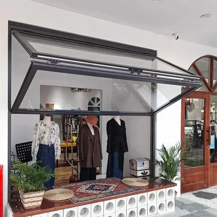 Kitchen Window Push up Sliding French Bi Fold Glass Balcony Fold up Windows Aluminum Vertical Sliding Folding Window