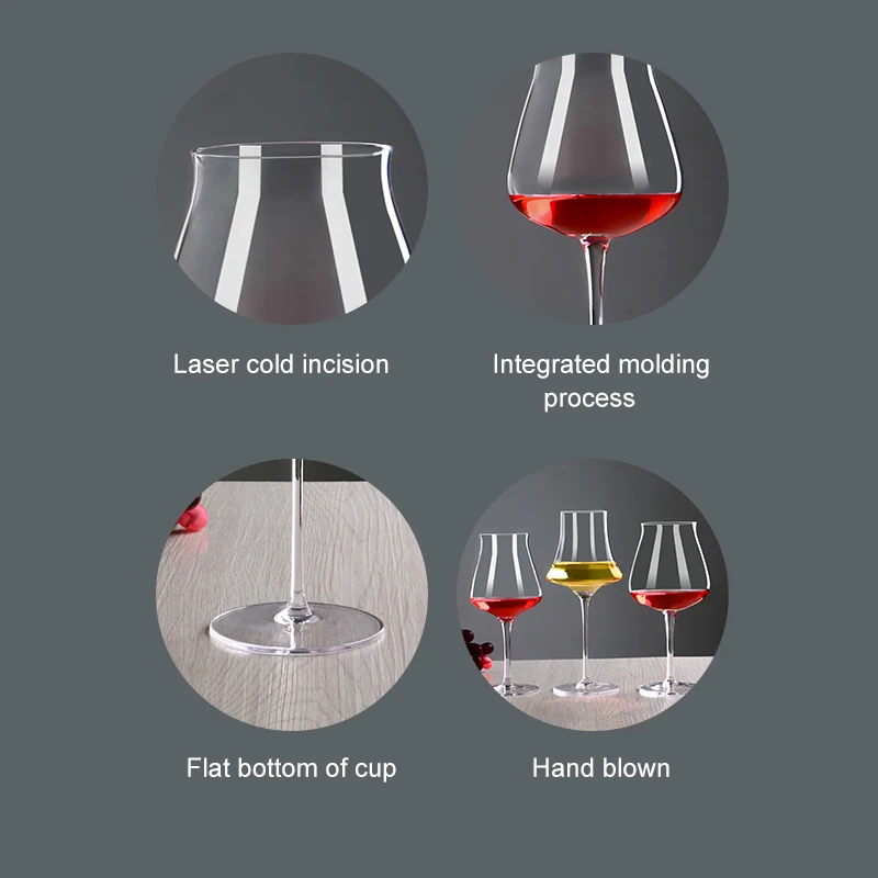 Burgundy Hand Blown Drinkware Fine logo Personalized ultra Thin Fancy Custom Glass Luxury bar Crystal champagne Wine Glasses