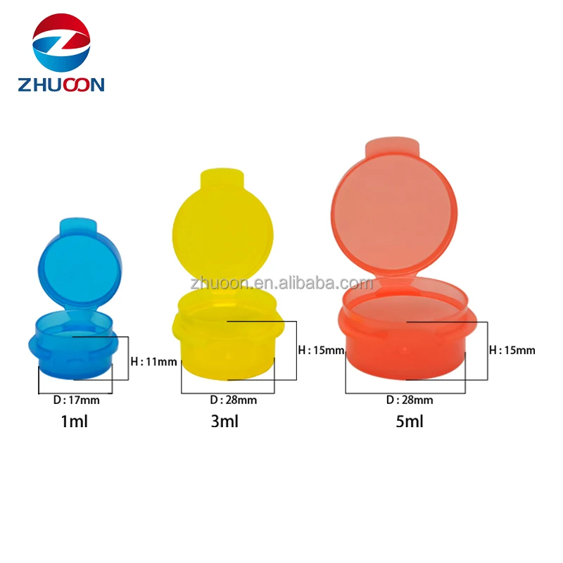 1ml 3ml 5ml 10ml clear Plastic Jar with Flip Top Lid Hinge Lid Cosmetic Container