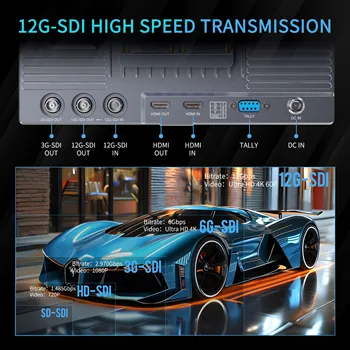 FEELWORLD S10 10.1" 12G-SDI HDMI2.0 Camera Field Monitor 1200nit High-Brightness Touchscreen for Professional Filmmakers detail image