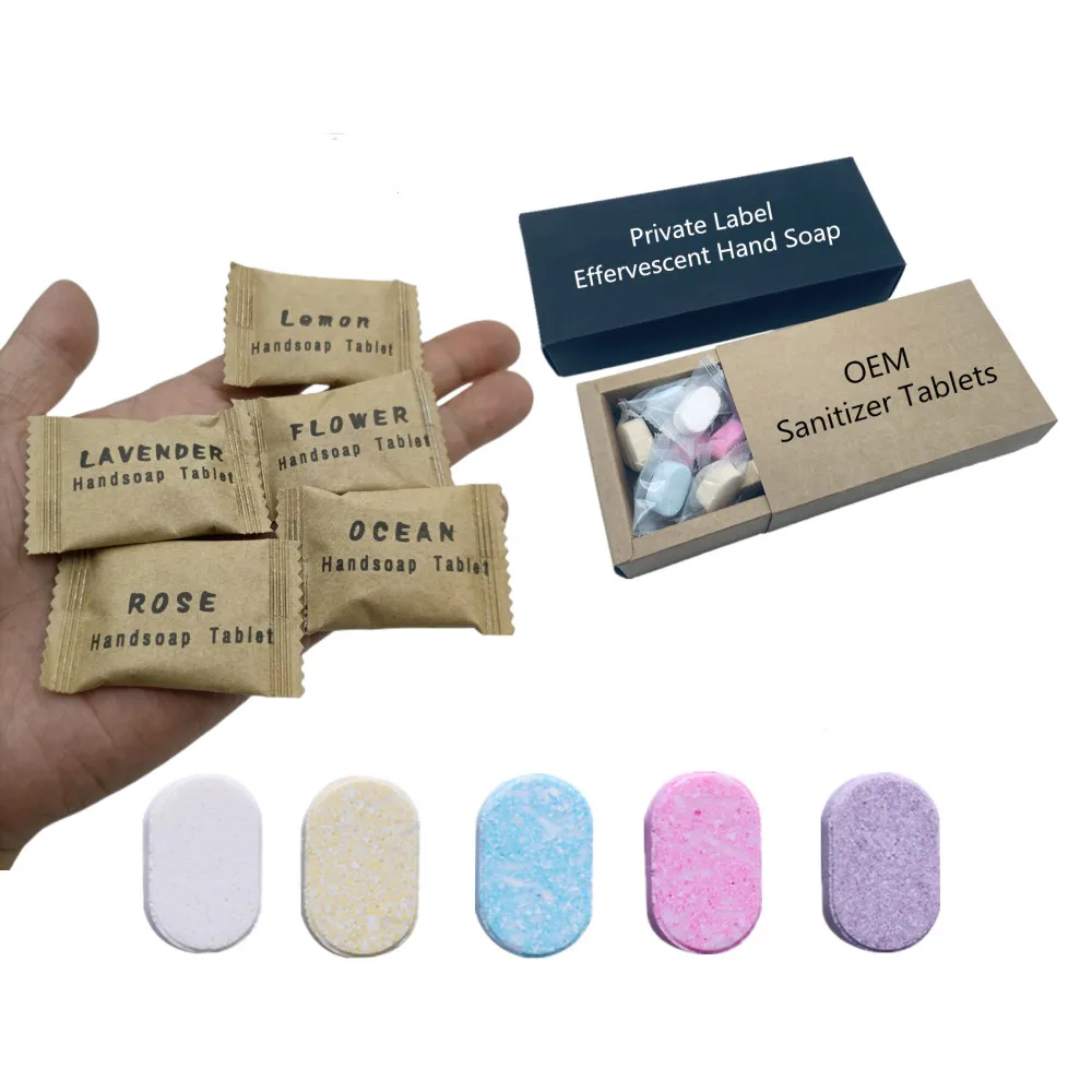 Private Label Effervescent Tablet Solid Hands Liquid Cleaner Foaming Hand Wash Tablets Soap Hand Wash