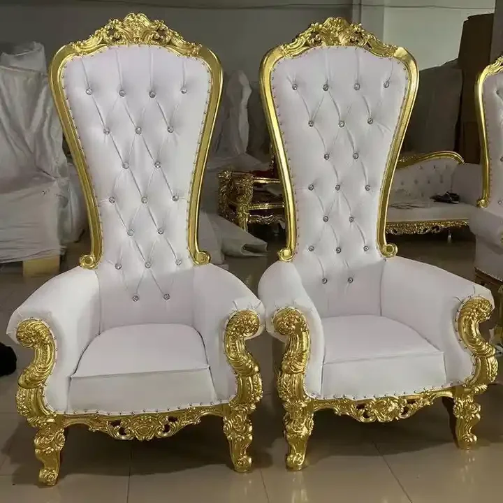 Upholstered Party Event King Chairs High Back Metal Thrones