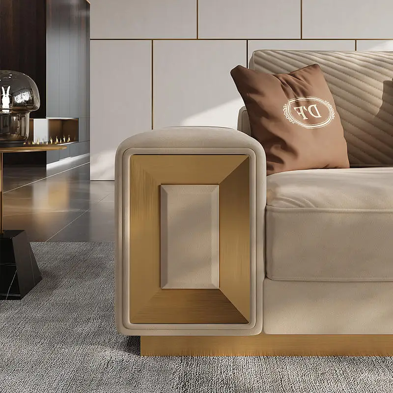 Luxury New Design Living Room Furniture Modern Design Velvet Fabric  Sectional Seater Sofa Set Home - Main Image