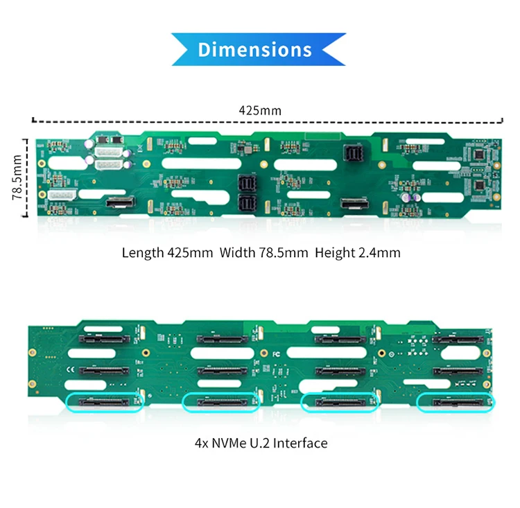 4U 24-bay Rackmount Chassis with Straight-through 8NVMe+16SAS/SATA Backplane CC3K24-24S08N