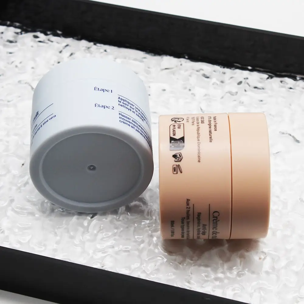 Private Label 50G Face Body Cream Jars Round Plastic Cream Jar