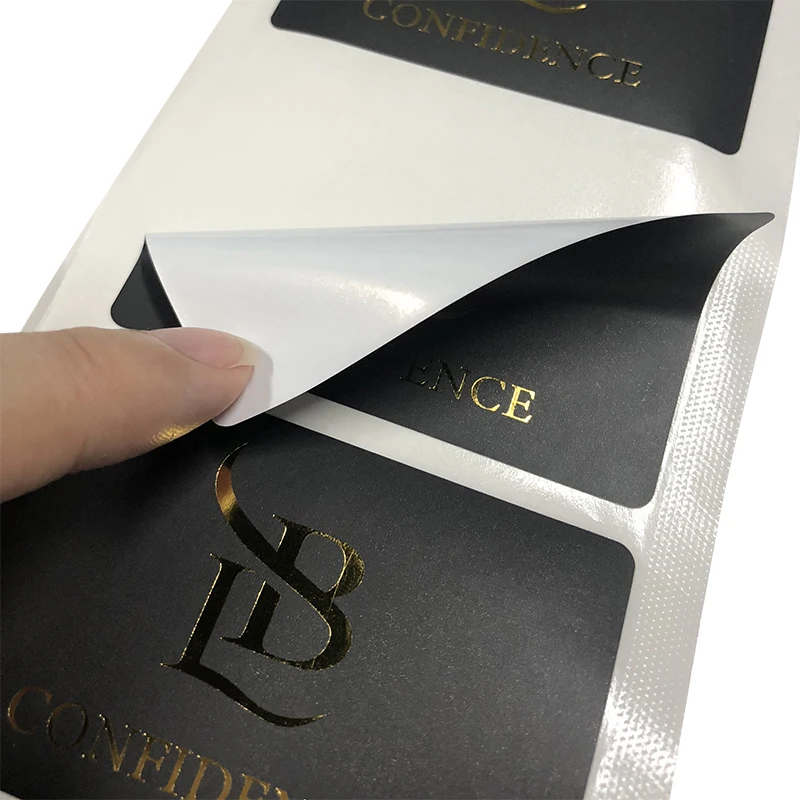 Eco Friendly Biodegradable Custom Vinyl Logo Adhesive Black Gold Foil