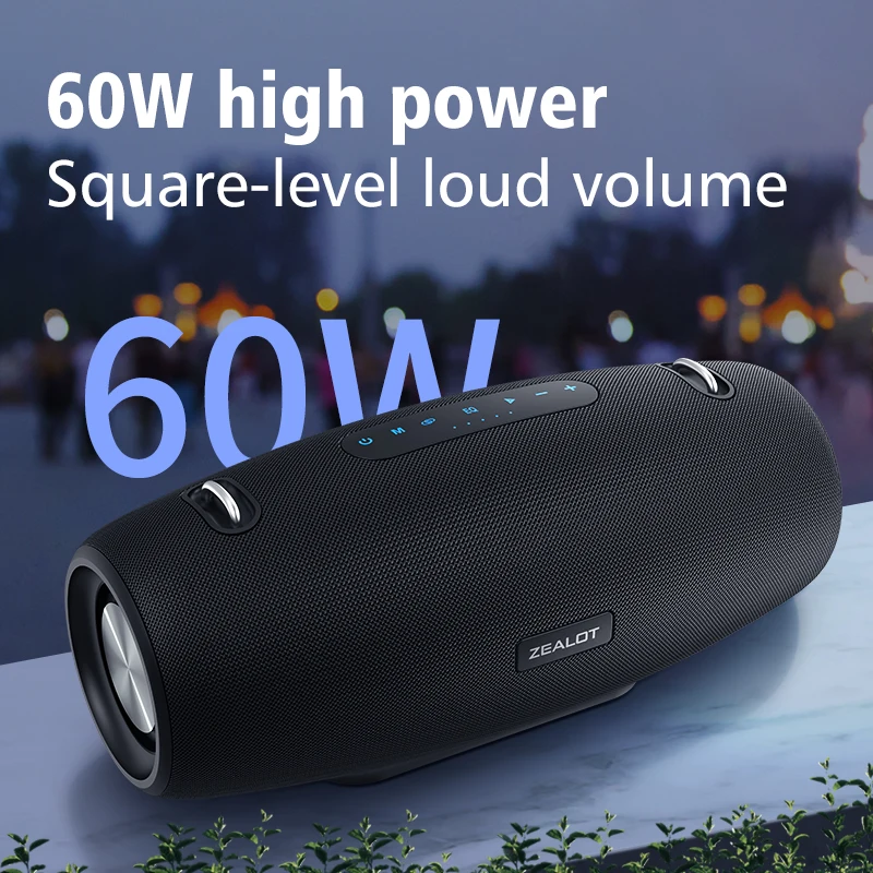 ZEALOT S67 Portable Speaker with Two Wireless Microphones and Shoulder Strap Support TWS, AUX In, USB, Bass and Treble for Party