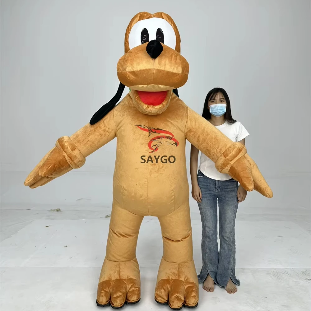 Gonfiabile Pluto cane mascotte Costume vestito in pelliccia abiti festa di  carnevale di Halloween Xmas Easter Cosplay soffiatore accessorio
