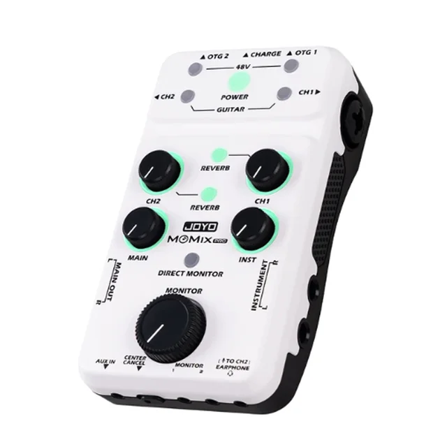 JOYO MOMIX PRO Live Streaming Audio-to-video Sync Stereo Audio Mixer  Portable Sound Card Guitar Microphone Keyboard Recording