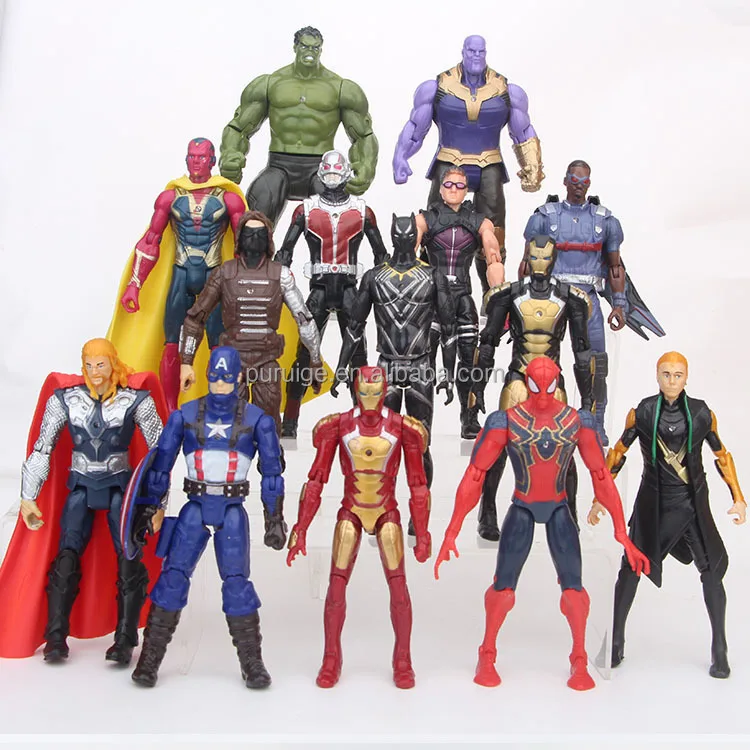 Wholesale 14pcs/set Marvel Figure Toys 15cm Spiderman Captain Super ...