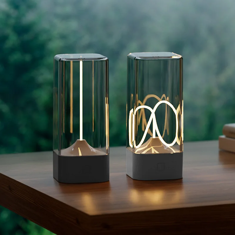 A6 Cross-Border LED Night Light Quantum Magnetic Battery Operated Curved Line Design Indoor Bedroom Bedside Lamp Touch Creative