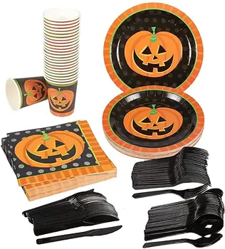 Wholesale Halloween party supplies 7 INCH paper plate Disposable 18 cm paper plate for Halloween party supplies