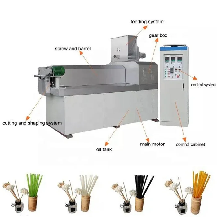 Multi-function Rice Tapioca Drinking Straw Maker Making Machine / Edible Straw Maker Cutlery Extruder Equipment