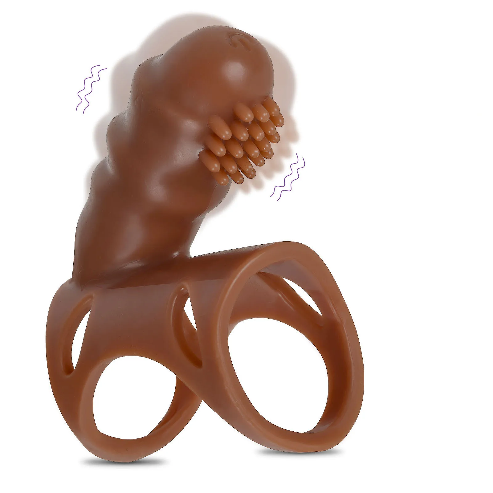 Anneaux de pénis en silicone en gros, anneau de verrouillage à vibration de fréquence pour entraîneur masculin, anneau de pénis vibrant puissant