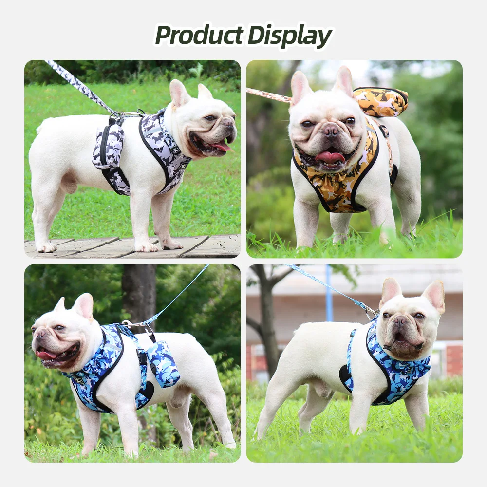 Wholesale Soft Dog Harness Adjustable Small Dog Harness and Leash Set - product detail 9