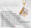 Collana con libro inciso in stile figlio intarsiato in oro