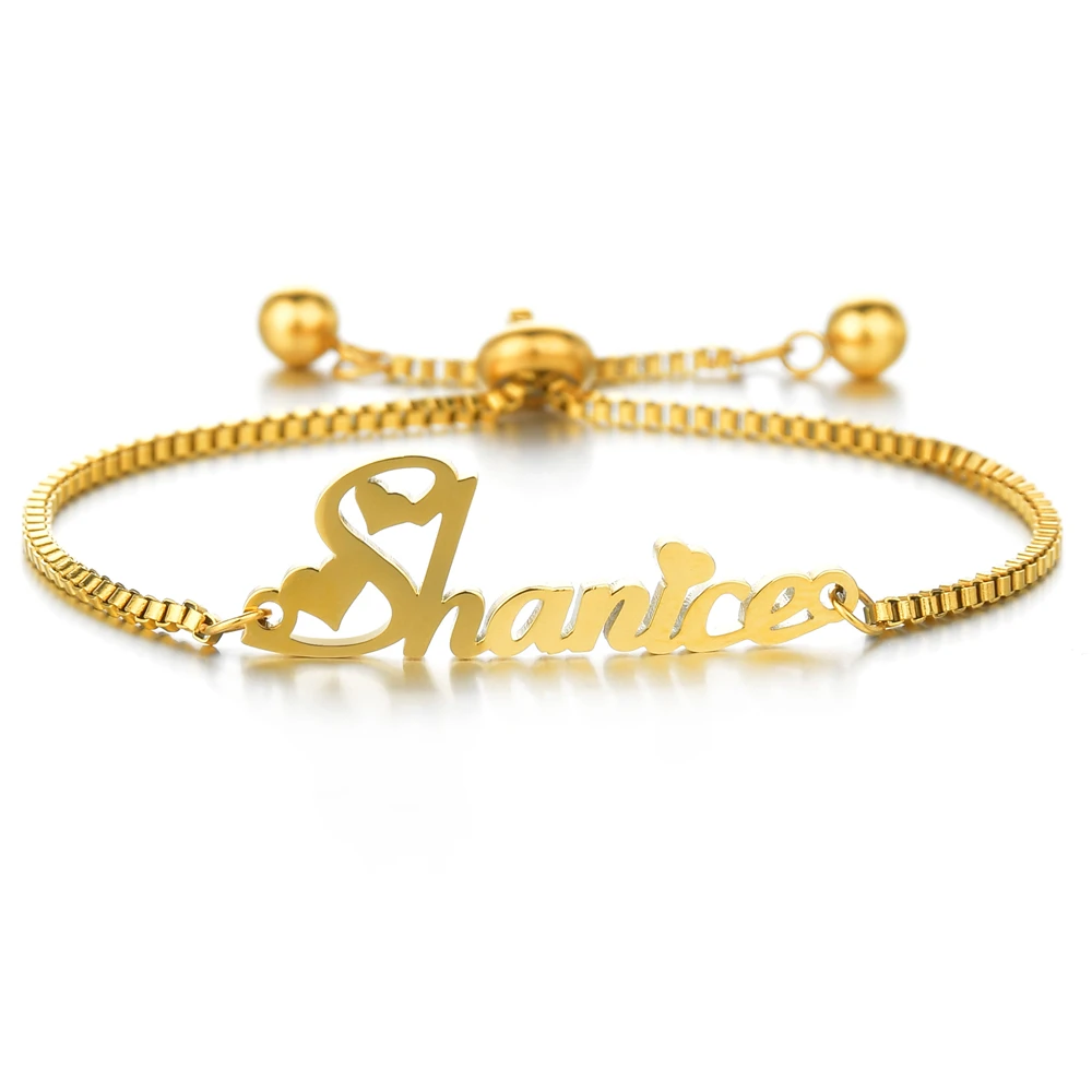 Customized Stainless Steel Baby Name Bracelets For Baby Gold Silver