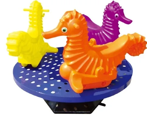 Manual 3 Seats Merry Go Round Carousel / Mini Fairground Rides Small Carousel for Sale (QX-123C)