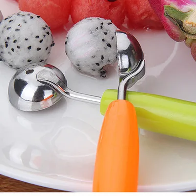 Stainless Steel Double Head Fruit Spoon Watermelon Baller, Ice Cream Scoop,  Fruit Digger