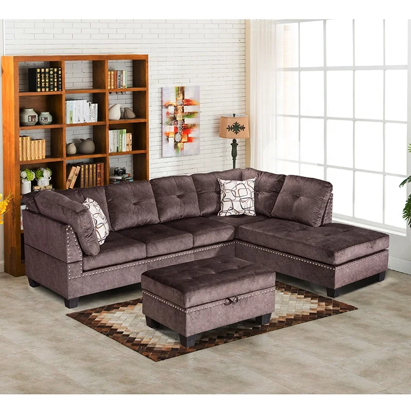 Современный черный кожаный ночной клуб длинный секционный